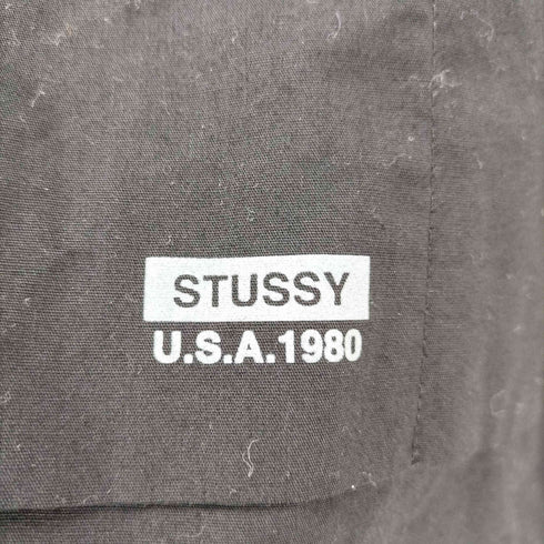 ステューシー Stussy 90S-00S 紺タグ USA製 OLD L/S コットン ワーク シャツ U.S.A 1980 比翼 ボタン メンズ import:L