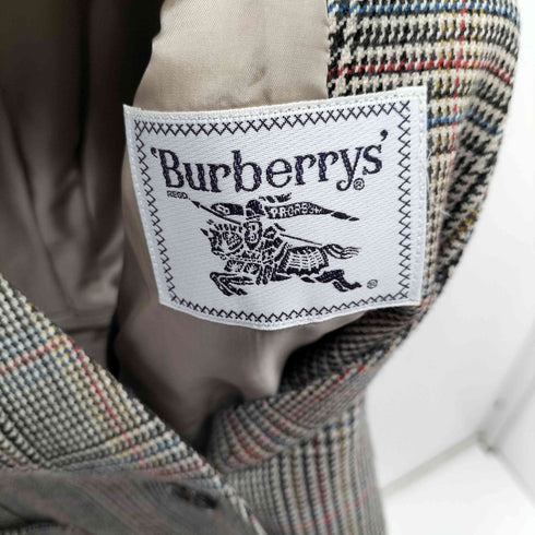 バーバリーズ BURBERRYS グレンチェック バックギャザー ノーカラーテーラードジャケット レディース