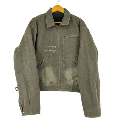 TAICHISM 裏地チェック ダメージ加工 ダックジャケット メンズ import:L