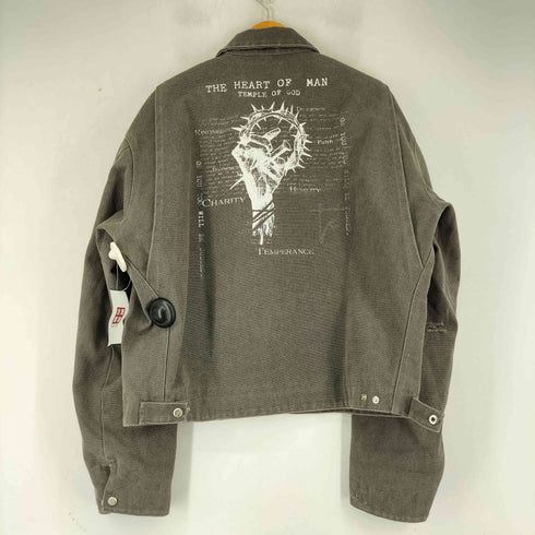 TAICHISM 裏地チェック ダメージ加工 ダックジャケット メンズ import:L
