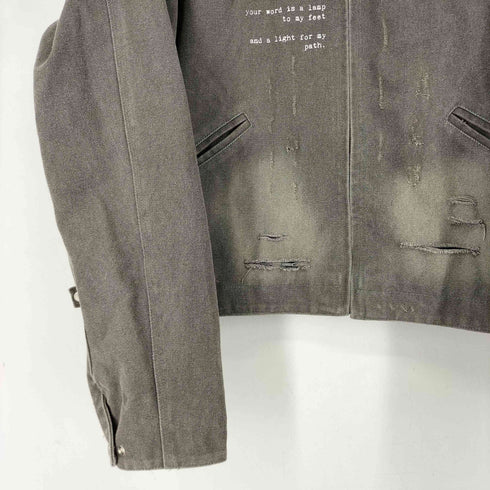 TAICHISM 裏地チェック ダメージ加工 ダックジャケット メンズ import:L