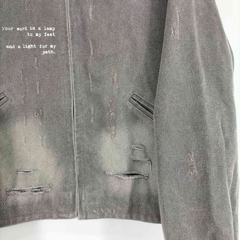TAICHISM 裏地チェック ダメージ加工 ダックジャケット メンズ import:L