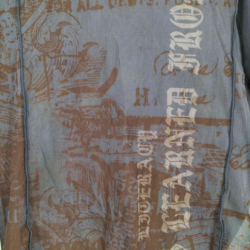 L/S 総柄シースルートップス レディース