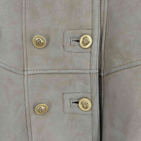 INTIER 金ボタン ラムレザームートンコート レディース import:M