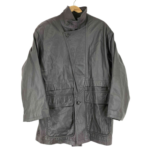 デザインレザーカーコート メンズ