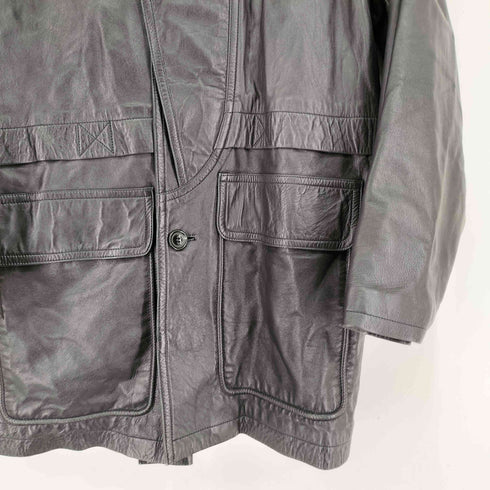 デザインレザーカーコート メンズ