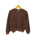 ザスコッチハウス The Scotch House 総柄デザイン ウール クルーネックニット セーター メンズ M