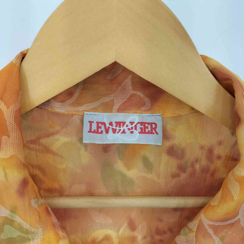 LEWINGER リーフデザイン オープンカラー半袖シャツ レディース