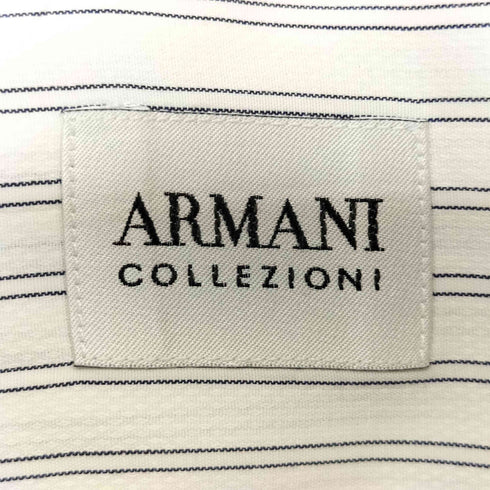 アルマーニコレツィオーニ ARMANI COLLEZIONI ストライプ スナップダウンシャツ ドレスシャツ メンズ FR:42