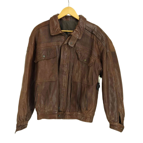 Ambrosiano 90S スペイン製 裏地キルティング シープレザー 比翼 ジャケット メンズ