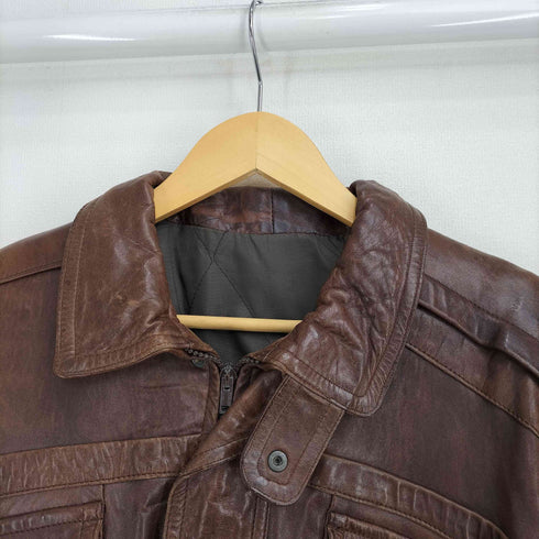 Ambrosiano 90S スペイン製 裏地キルティング シープレザー 比翼 ジャケット メンズ