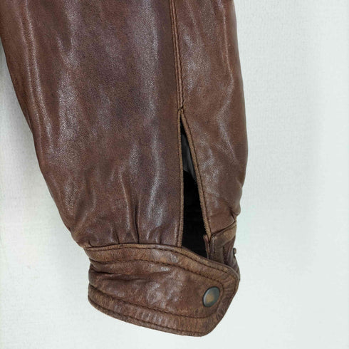 Ambrosiano 90S スペイン製 裏地キルティング シープレザー 比翼 ジャケット メンズ