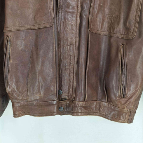 Ambrosiano 90S スペイン製 裏地キルティング シープレザー 比翼 ジャケット メンズ