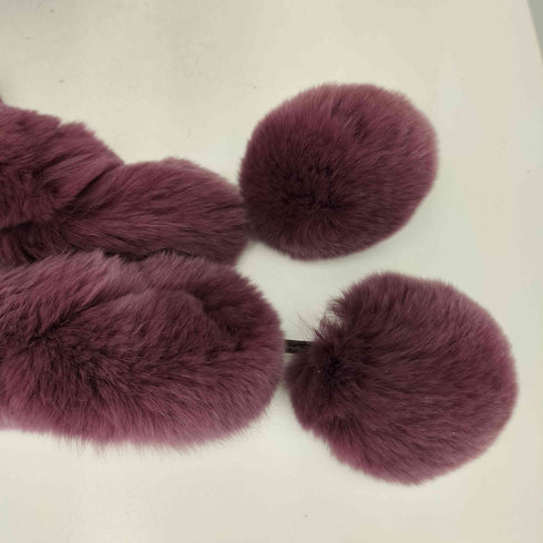 カシラ CA4LA ラビットファー ボンボン付き ニットキャップ ビーニー レディース