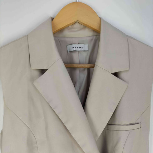 ランダ RANDA レイヤードデザイン ダブルブレスト ノースリーブワンピース レディース JPN:1