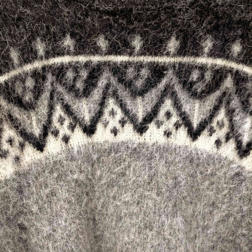 HEKLA KNITTING MILL 70S アイスランド製 ノルディック柄 ウール シャギー ニット セーター 毛長 メンズ EUR:50