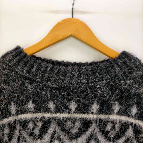 HEKLA KNITTING MILL 70S アイスランド製 ノルディック柄 ウール シャギー ニット セーター 毛長 メンズ EUR:50