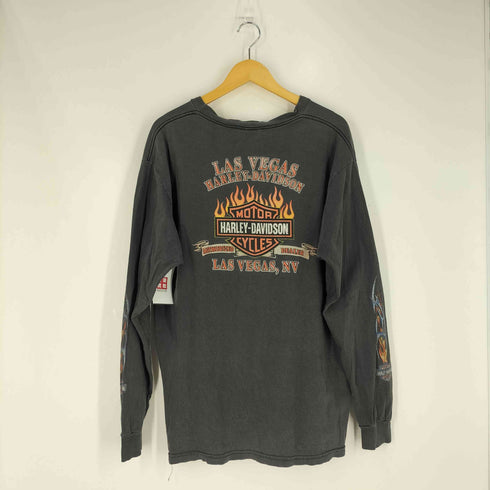 ハーレーダビッドソン HARLEY-DAVIDSON 00S 2002コピーライト アームプリント L/S Tシャツ メンズ import:XL