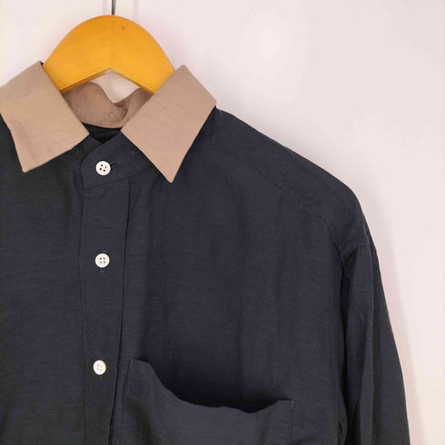 by H 襟切替 キュプラシャツ メンズ JPN:2
