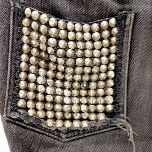 Z VARGAS ザックバルガス スタッズ 装飾 ブラック デニム パンツ Y2K メンズ JPN:S