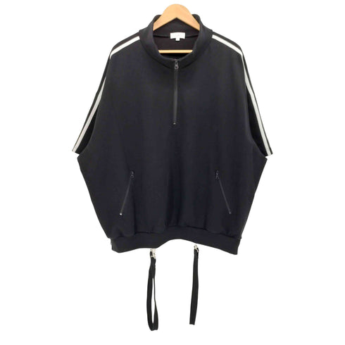 リル LILL 24SS ルーズシルエット コットンポンチ ドレープ トラック ハーフジップ 半袖 プルオーバー メンズ JPN:L