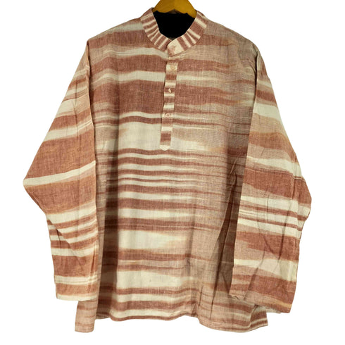 KHADI L/S ハーフボタン ボーダーシャツ メンズ import:XL