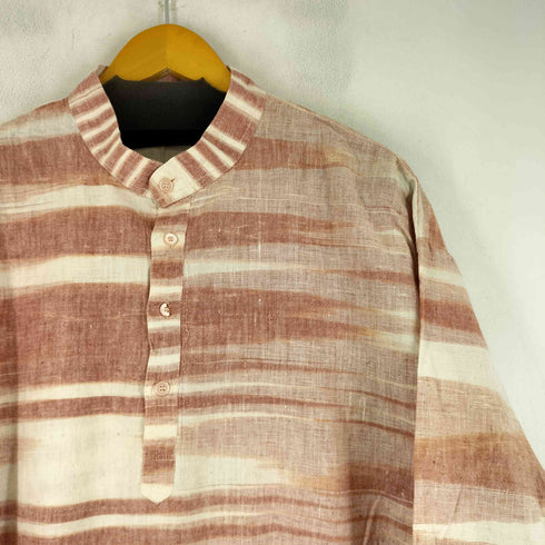 KHADI L/S ハーフボタン ボーダーシャツ メンズ import:XL