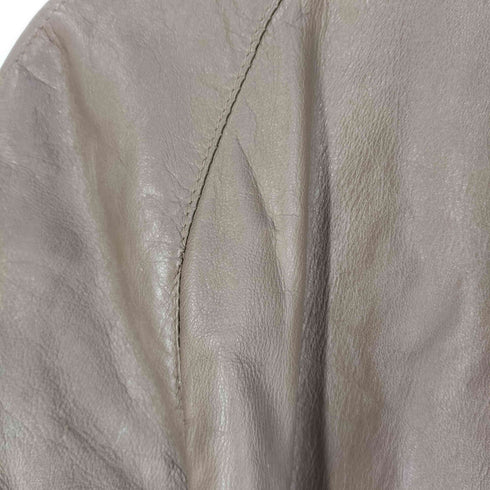 スタンドカラー ベルテッド レザーハーフコート メンズ JPN:52