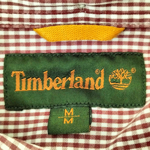 ティンバーランド Timberland ロゴ刺繍ギンガムチェックL/S BD シャツ メンズ import:M