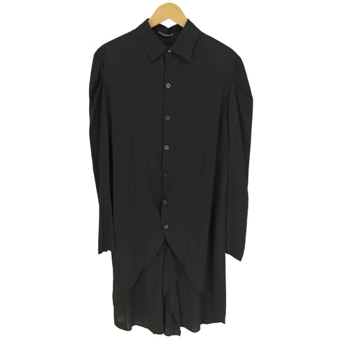 ヨウジヤマモト Yohji Yamamoto collections 24AW CELLULOSE POPLIN ROUNDED HEM SHIRT DRESS セルロースポプリン ラウンデッドヘム シャツドレス レディース JPN:2