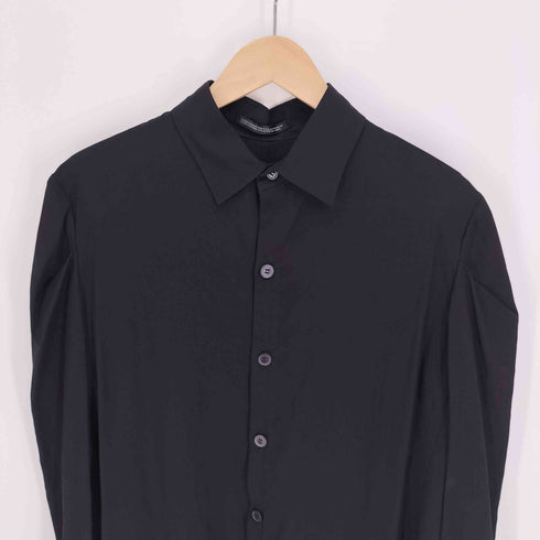 ヨウジヤマモト Yohji Yamamoto collections 24AW CELLULOSE POPLIN ROUNDED HEM SHIRT DRESS セルロースポプリン ラウンデッドヘム シャツドレス レディース JPN:2