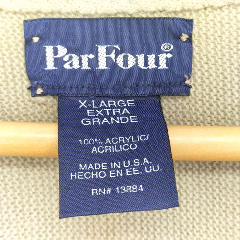 パーフォー Par Four 90s USA製 アクリル カーディガン メンズ import:XL