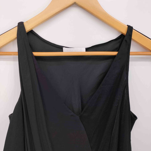 ニナリッチ NINA RICCI サテン ドレープ ノースリーブ ワンピース レディース FR:36