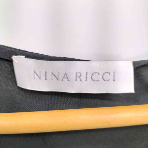 ニナリッチ NINA RICCI サテン ドレープ ノースリーブ ワンピース レディース FR:36