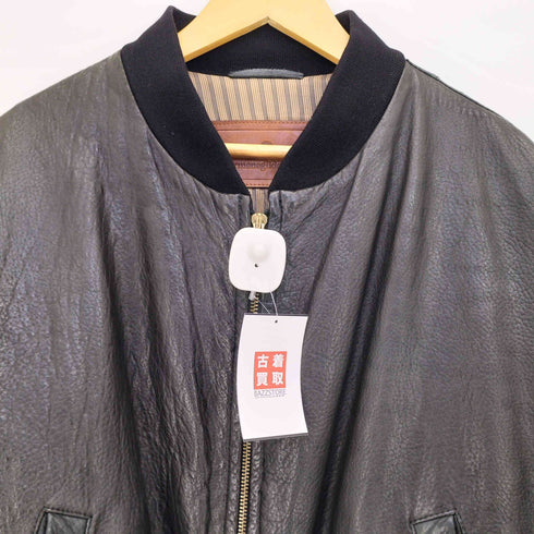 エルメネジルドゼニア Ermenegildo Zegna 裏地ストライプ ツートン レザーブルゾン メンズ 52