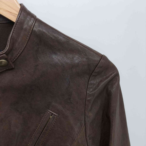 OBJETSTANDARD 日本製 シープレザー シングル ライダース ジャケット レディース JPN:38