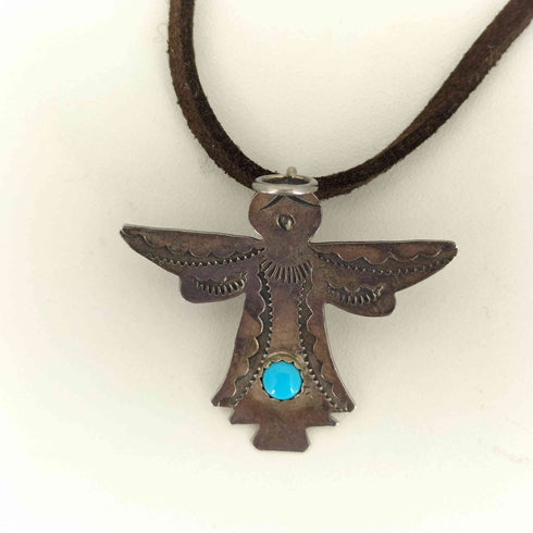 Zuni Knifewing fob w.1910 j.o.bレザー紐付属 NAVAJO GUILD メンズ