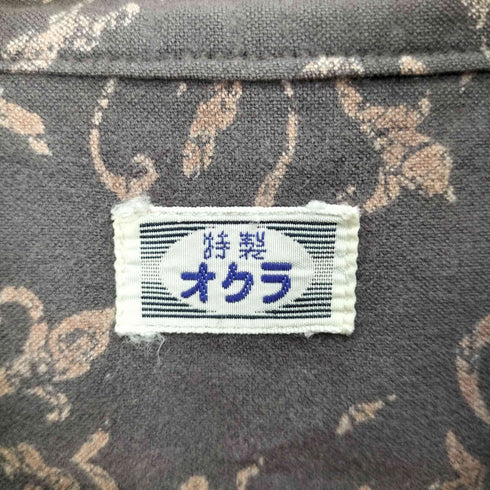 オクラ OKURA 総柄バンドカラーシャツ メンズ JPN:2