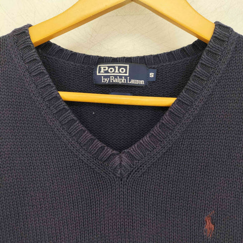 ポロバイラルフローレン Polo by RALPH LAUREN 90s ポニー刺繍 Vネック コットンニットベスト メンズ import:S
