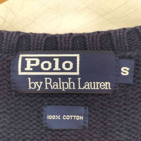 ポロバイラルフローレン Polo by RALPH LAUREN 90s ポニー刺繍 Vネック コットンニットベスト メンズ import:S