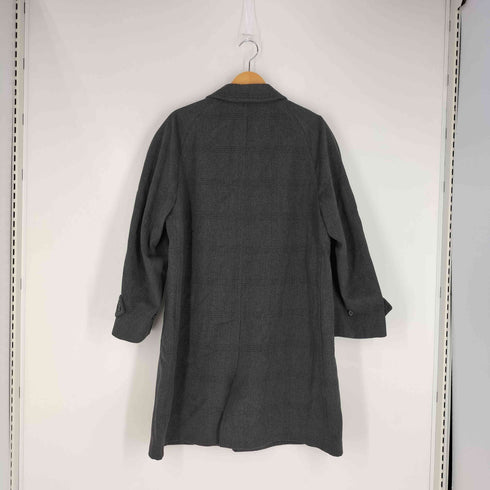 バーバリーズ BURBERRYS 70s イギリス製 比翼 チェック柄 ウール ステンカラーコート メンズ R M