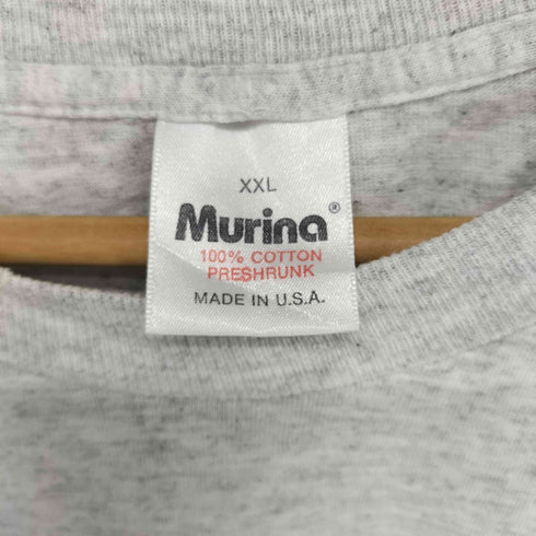 ムリナ murina 90-00s USA製 袖裾シングル フロントプリントクルーネックTシャツ メンズ XXL