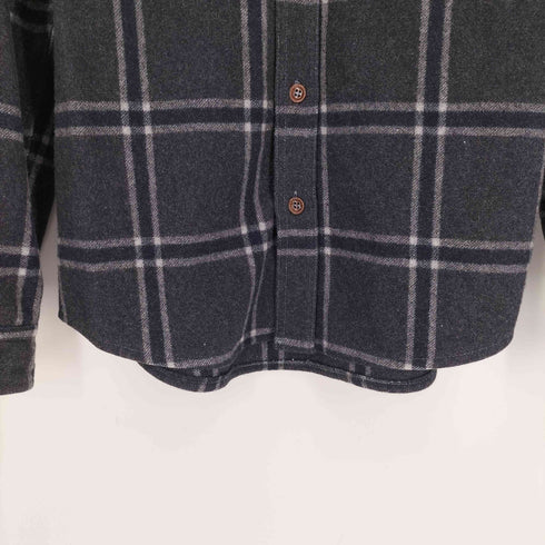 レフラー Leflah ロゴ刺繍 タータンチェック フラップポケット ウールミックス フランネルシャツ メンズ JPN:XL
