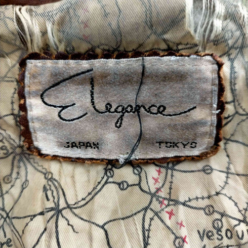 Elegance JAPAN TOKYO 裏地世界地図 G-1型 リアル レザー ジャケット スウィングトップ ブルゾン メンズ