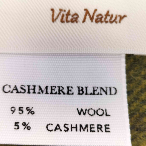 Vita Natur ウールカシミヤ チェック フリンジ マフラー レディース