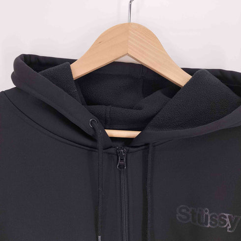 ステューシー Stussy ロゴ エンボス ジップアップ パーカー 裏地フリース メンズ import:XL