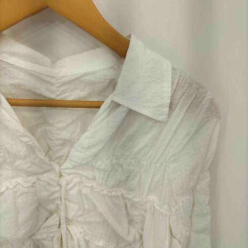 スライ SLY SHIRRING SKIPPER RIBBON シャツ レディース FREE
