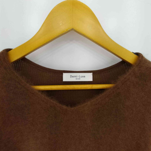 デミルクスビームス Demi-Luxe BEAMS フロントフラッフィ Vネックニット レディース