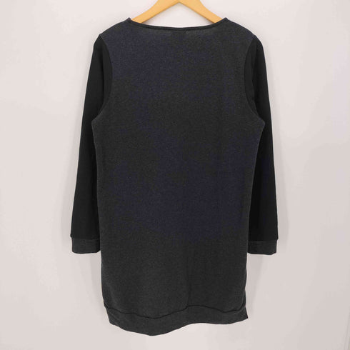 スカラー ScoLar グラフィック プリント クルーネック L/S Tシャツ ワンピース レディース