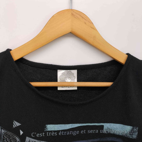 スカラー ScoLar グラフィック プリント クルーネック L/S Tシャツ ワンピース レディース